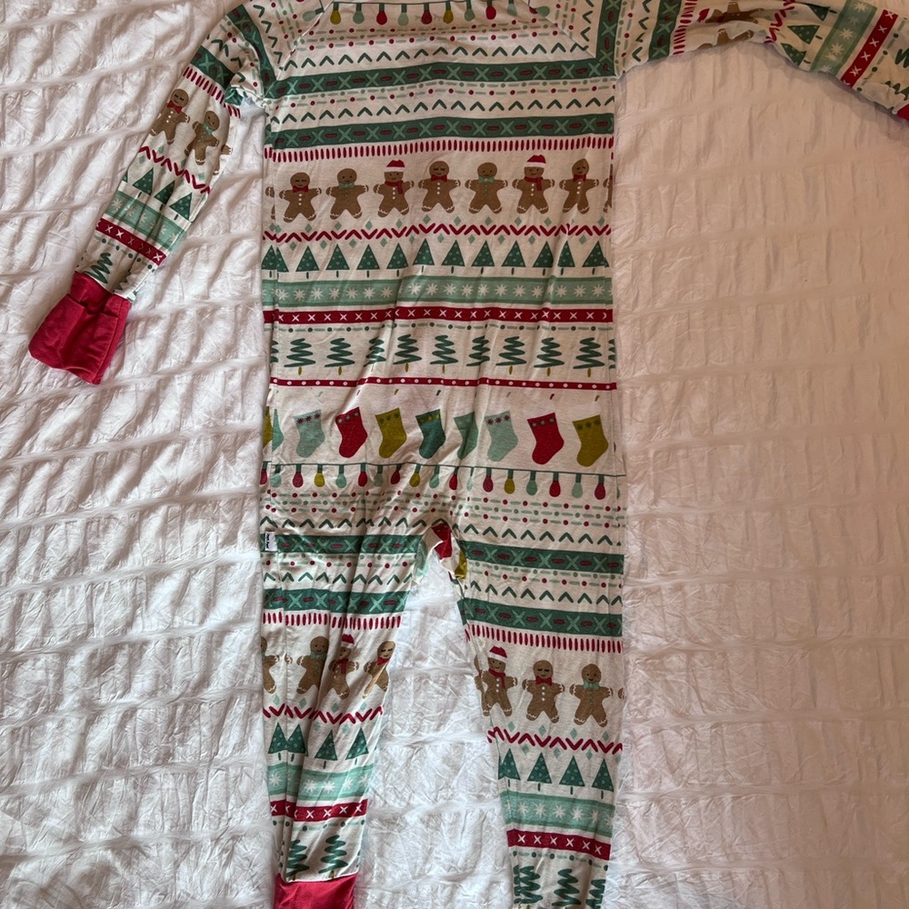 Little Sleepies Fair Isle Christmas Zippy Pajamas Size 12-18M GUC - Picture 11 of 13